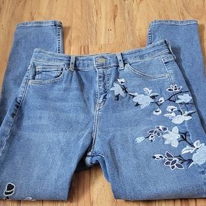 Topshop Floral Skinny Jean Size 26